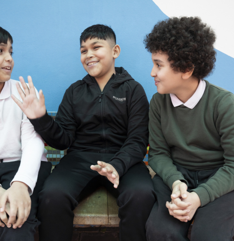 children laughing at school